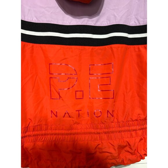 P.E. Nation Women's Colorblock Man Down Windbreaker Jacket Hood Size 2XS 3224 - Picture 14 of 16